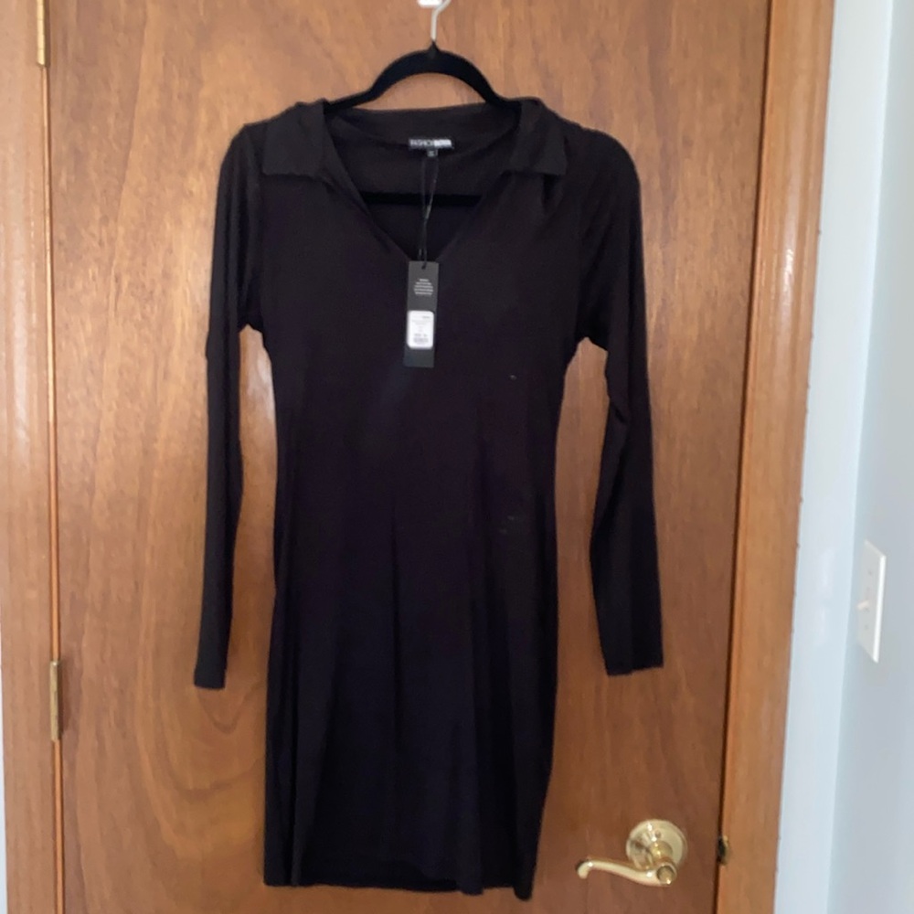 BRAND NEW! COLLARD LONG SLEEVE MINI DRESS.